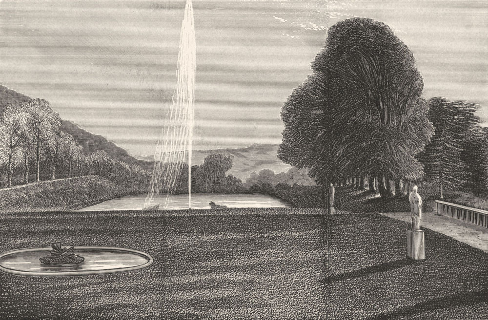 DERBYS. Emperor fountain, Chatsworth-Landseer c1880 old antique print picture